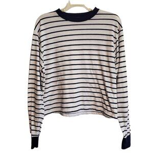 Brandy Melville Nautical Blue and White Long Sleeve Blouse